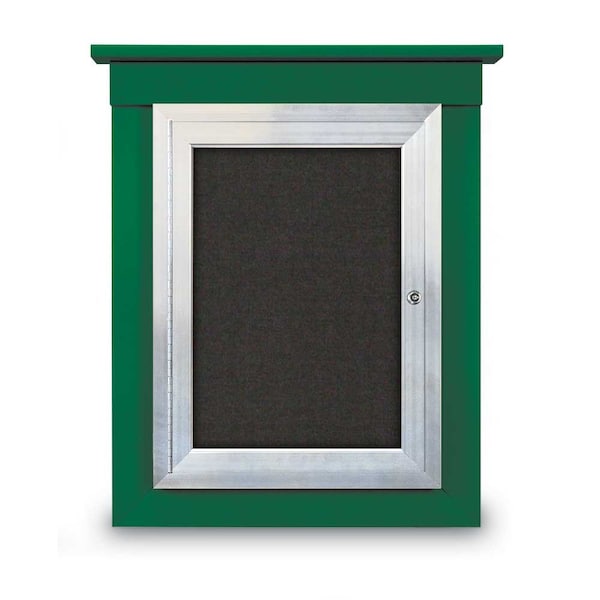 60"x48" 2-Door Enclosed Letterboard, Header, Burgundy/Cherry